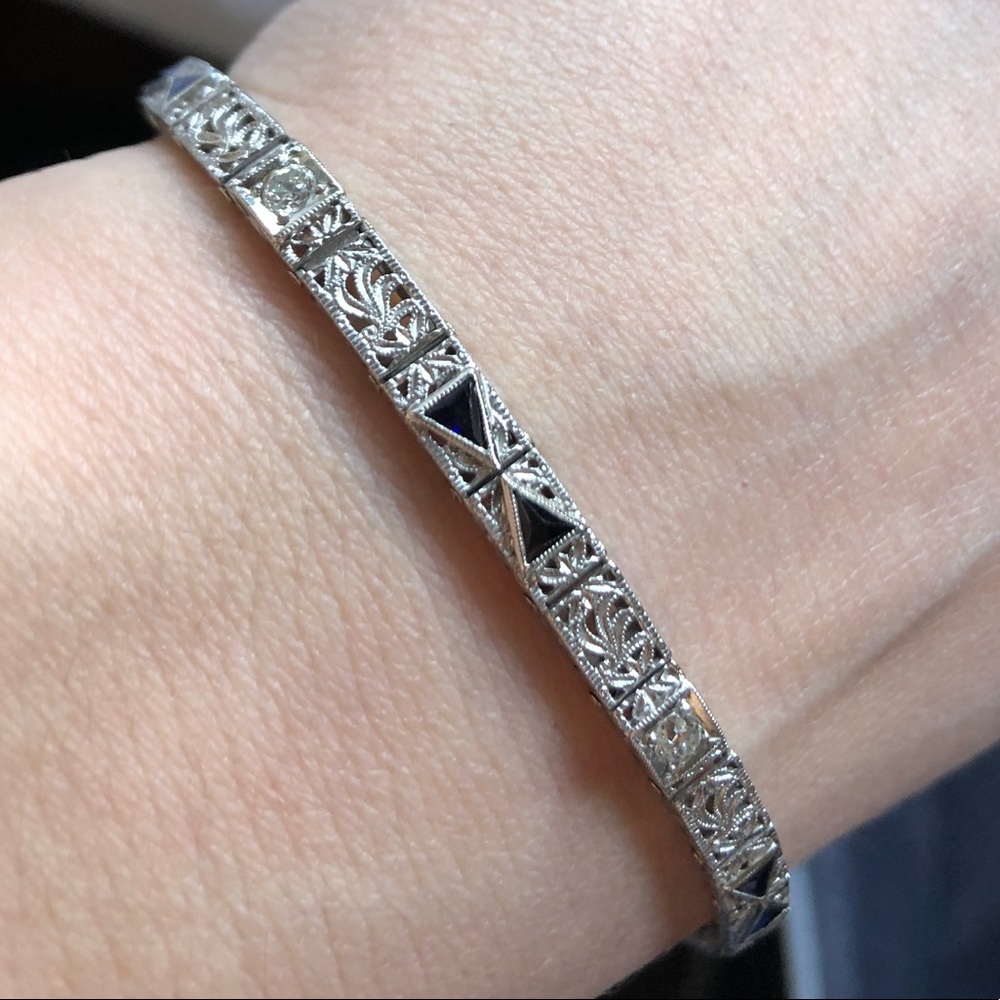 Art Deco Diamond and Sapphire bracelet